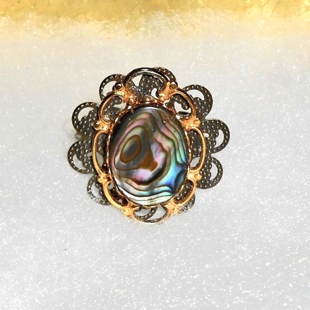 Abalone Vintage Upcycled Ring